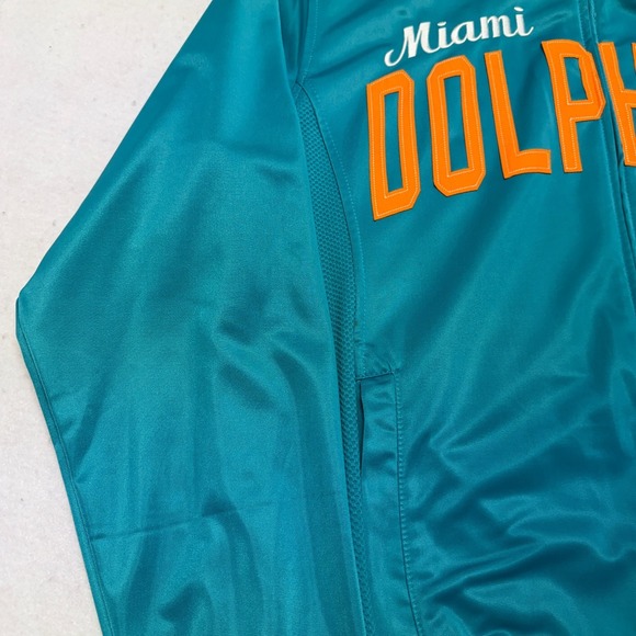 Miami Dolphins NFL Jacket Men's Size Large Full Zip Embroidered Logo Mock Neck - Picture 7 of 16